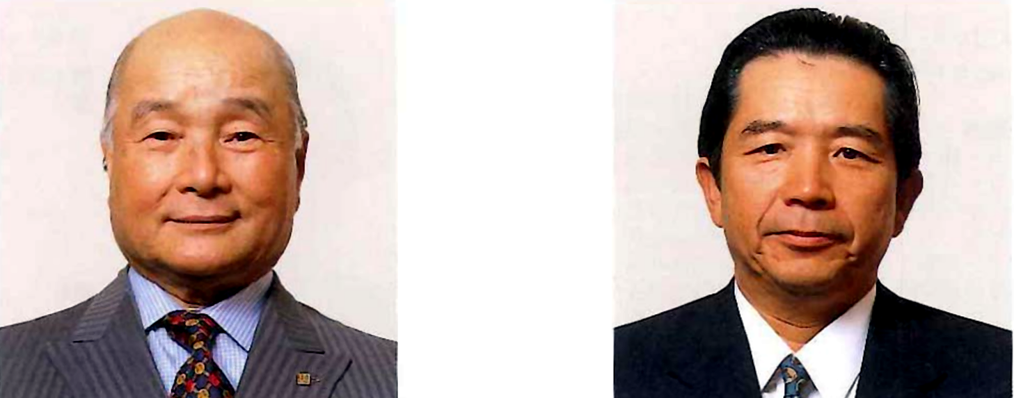 代表取締役会長 谷脇源資、代表取締役社長 宮﨑邦雄の顔写真