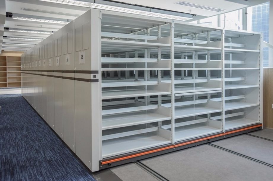 electoric mobile shelving