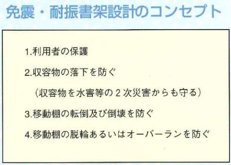 免震・耐震書架設計のコンセプト