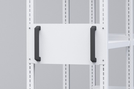 移動棚RLS、レールレス移動棚、取手