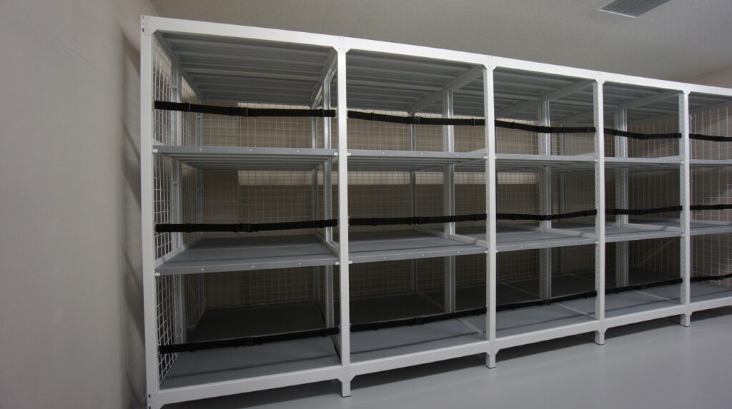 スチール棚板中性紙ボード敷き、中性紙ボード敷き