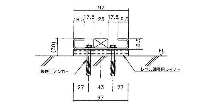 レール、据置タイプ
